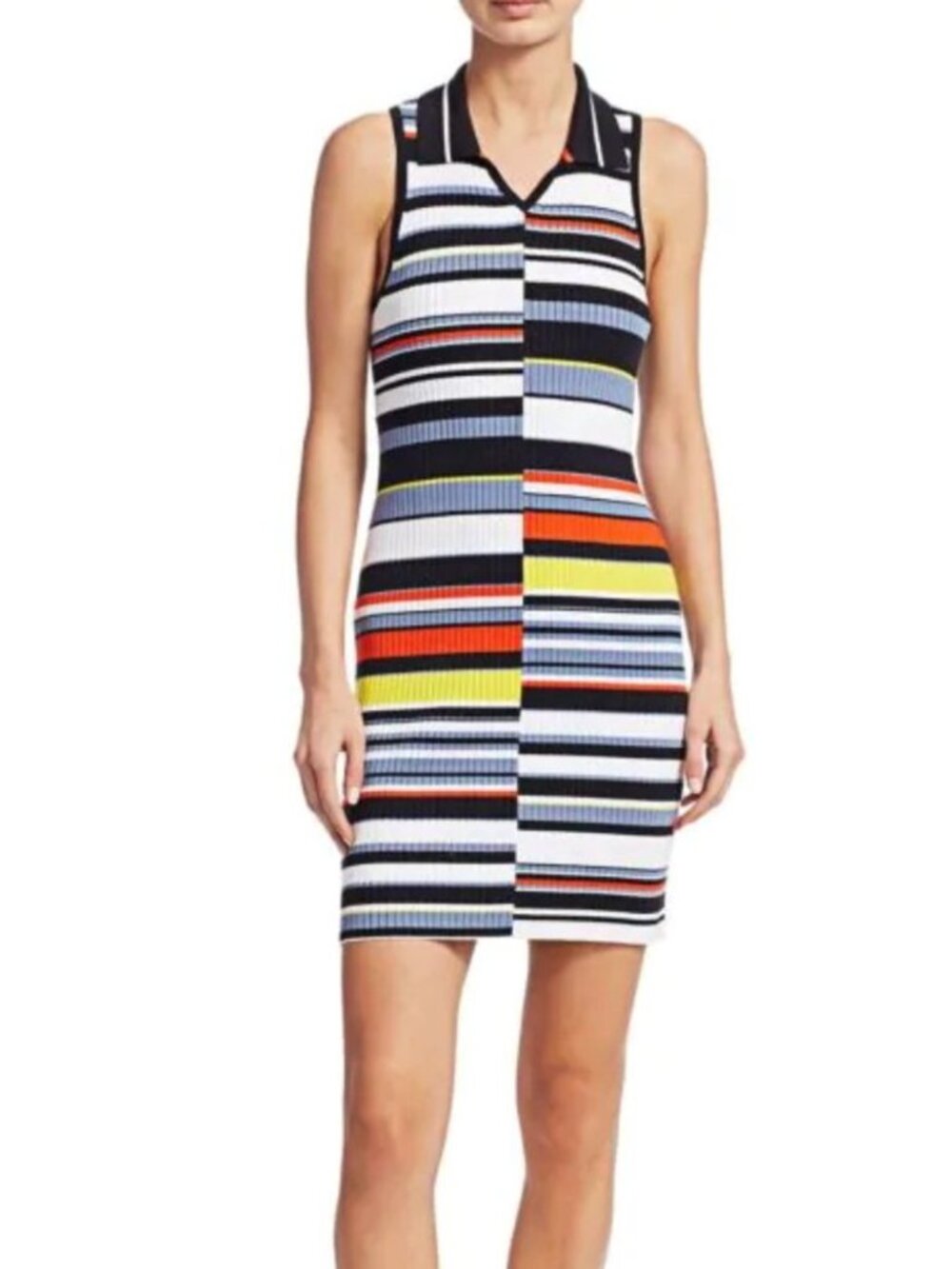 Rag & Bone | Mason Striped Knit Polo Dress